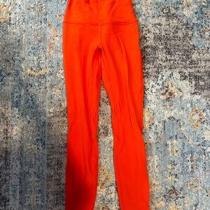 Lululemon Athletica Orange Leggings High-Waisted Fitted